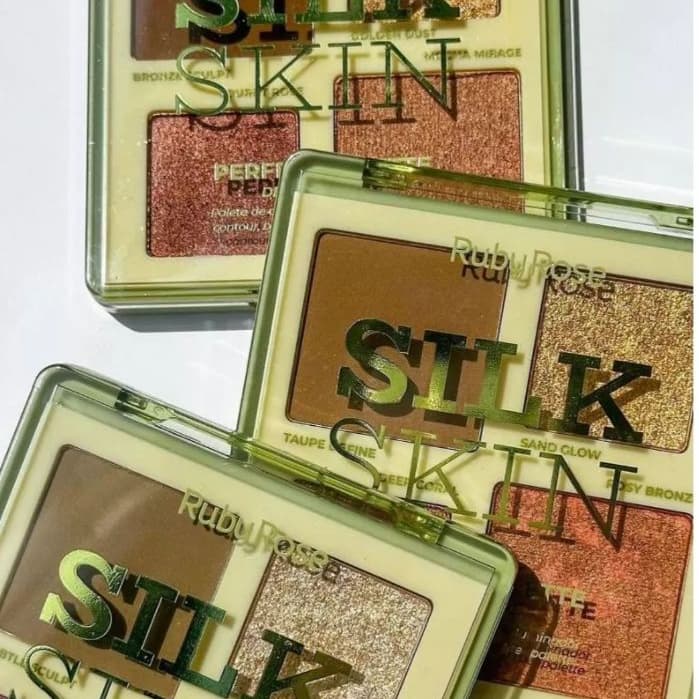 Paleta Contorno Blush e Iluminador Silk Skin Ruby Rose