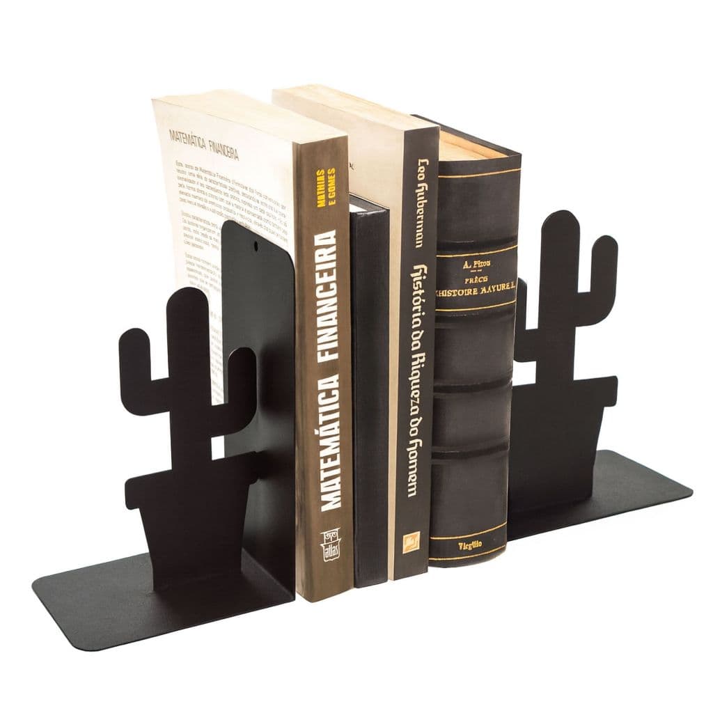 Aparador de Livros Cacto em Aço – Kit 2 Unidades Decorativo para Estante e Escritório