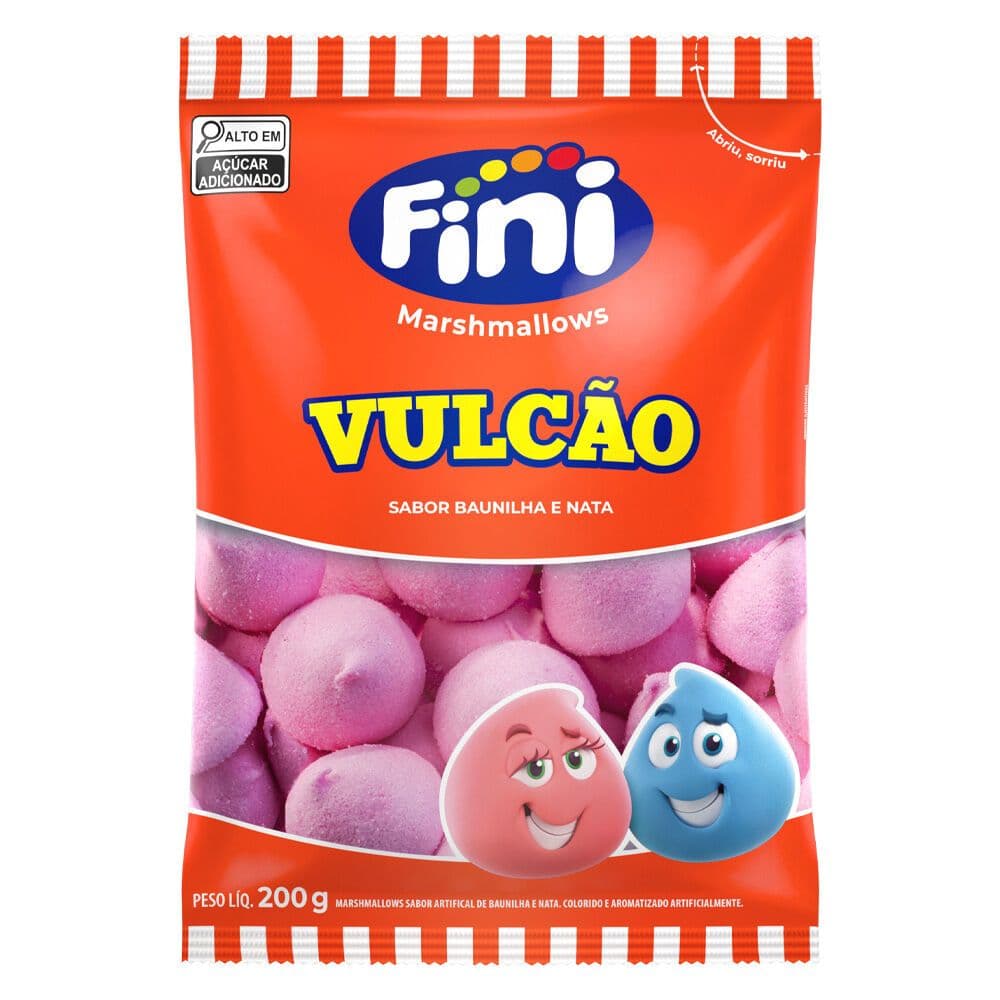 Marshmallow Vulcão Rosa 200g- Fini