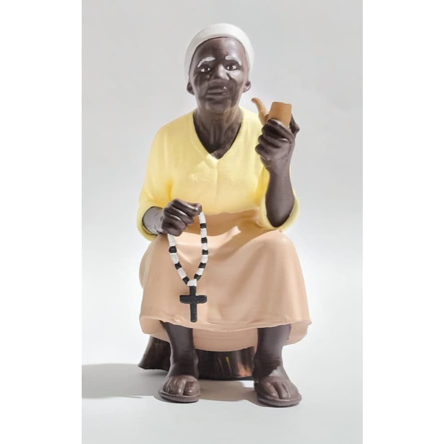 Preta Velha - 12cm com acabamento em Pintura Artesanal | Impressão 3D | Arte de Orum