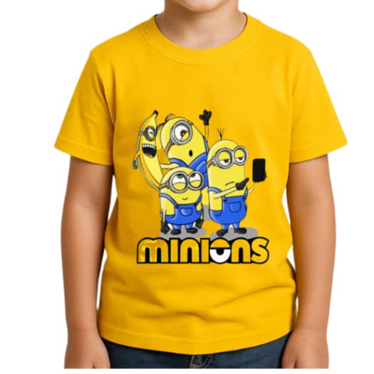 Camiseta Camisa blusa infantil Minions Fantasia algodão 100%