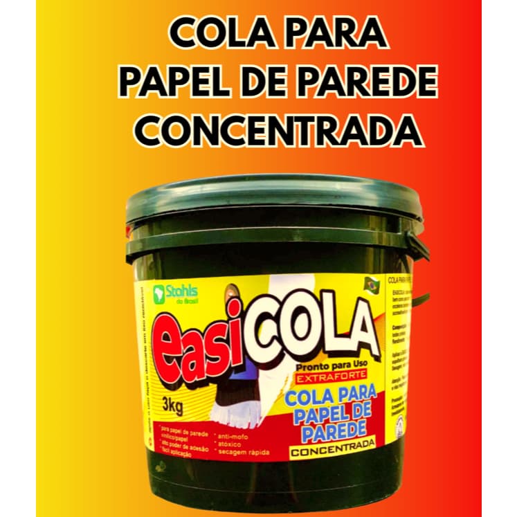 Cola Para Papel De Parede Em Pasta 3 Kgs. Pronta Para Uso