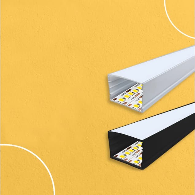 Kit 20 Barras Perfil Aluminio Led Sobrepor 30x20mm 1 Metro Preto ou Branco Iluminação