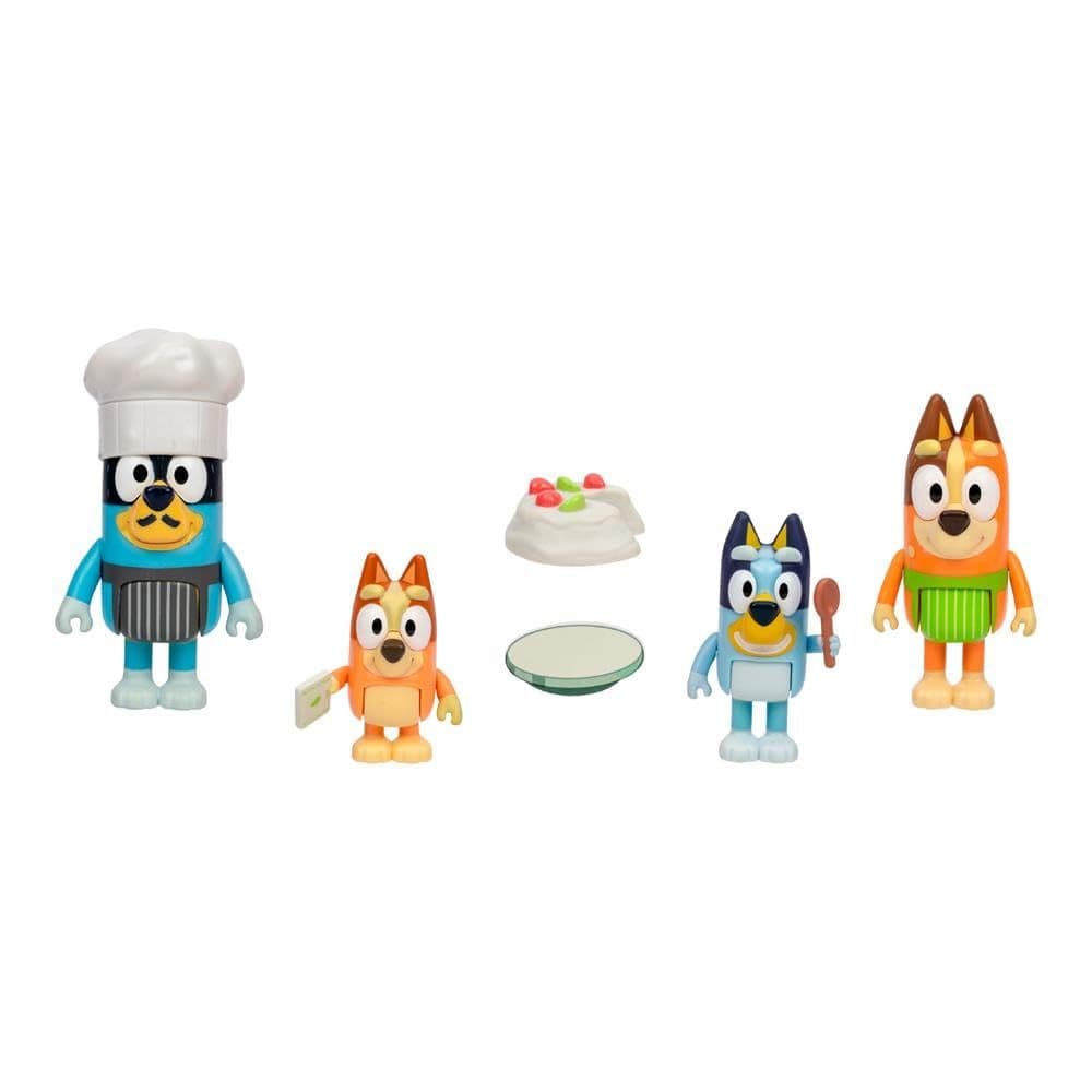 Kit De 4 Bonecos Pavlova Desenho Animado / Serie de TV Bluey 6cm Let´s Play Chef