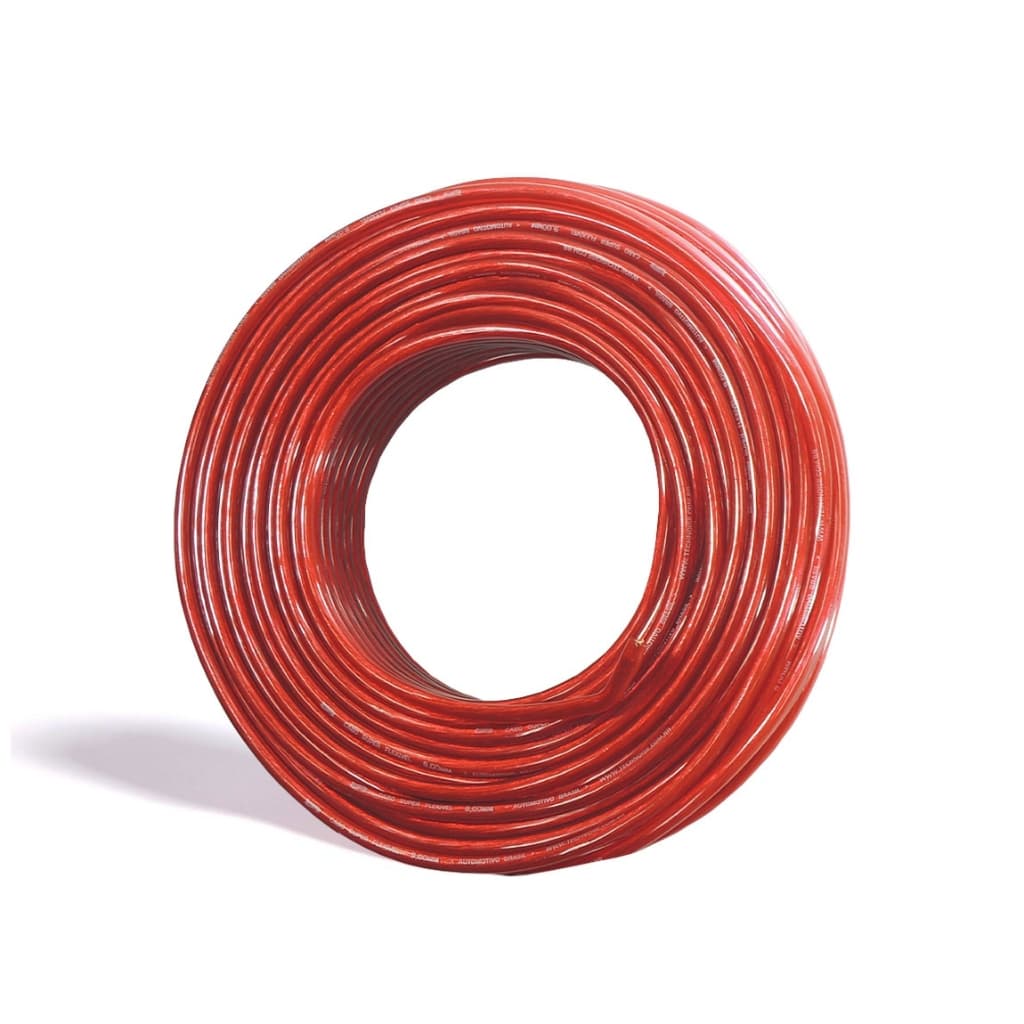 Cabo Fio De Bateria 5 Metros - 21mm 16mm 9mm 6mm - Vermelho Technoise - Valor do Metro