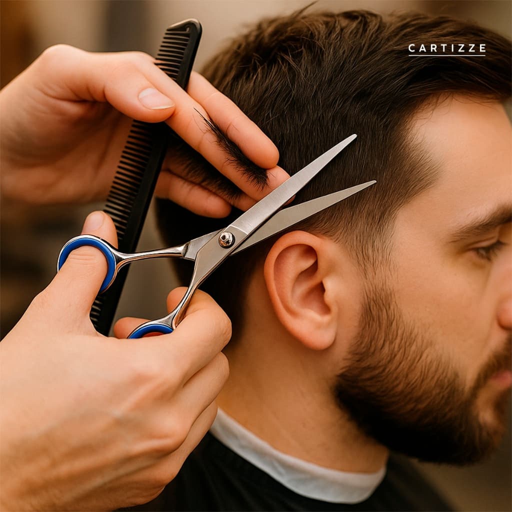 Tesoura Cabeleireiro Fio A Laser Profissional Barbearia Salão De Cabelo Aço Inoxidável