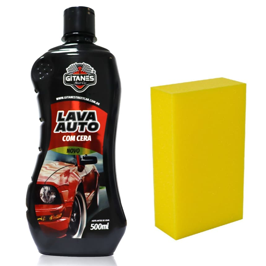 Lava Auto Com Cera 500ml e Esponja Aplicadora