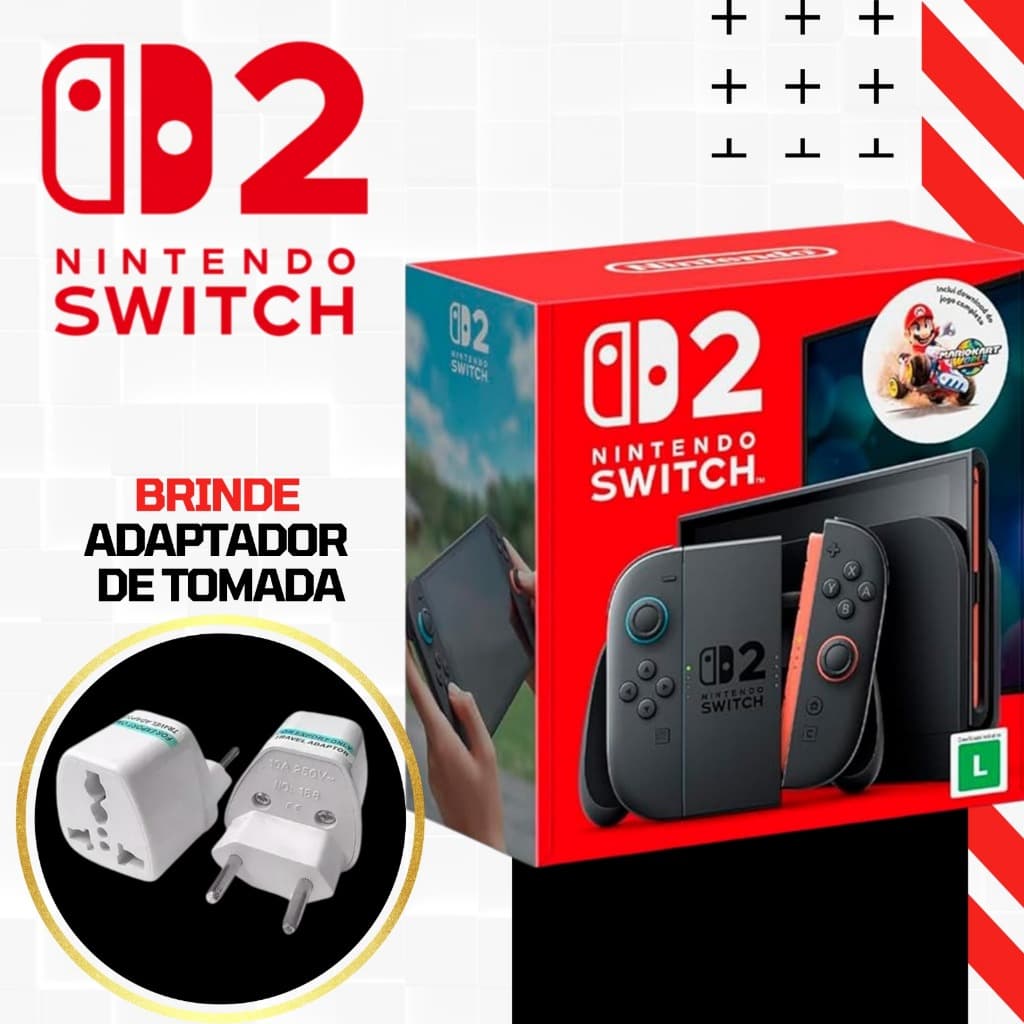 Console Nintendo Switch 2 com  Mario Kart World HK COM NF  (ENVIOS SOMENTE PARA  RJ,SP, MG, ES, GO e DF)