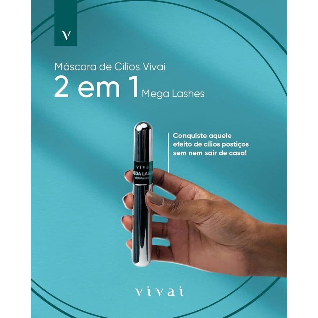Máscara de Cílios Rímel - Dois Looks - Mega Lashes Vivai