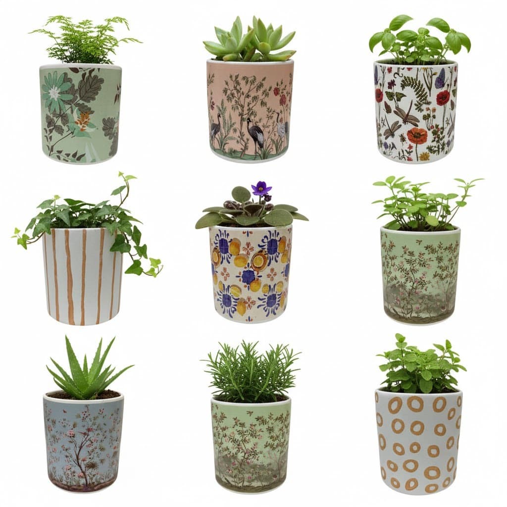 Mini Vaso de Plantas Tuut de Cerâmica Dolomita – Estampado e Sortido (1 Unidade) 6,5cm
