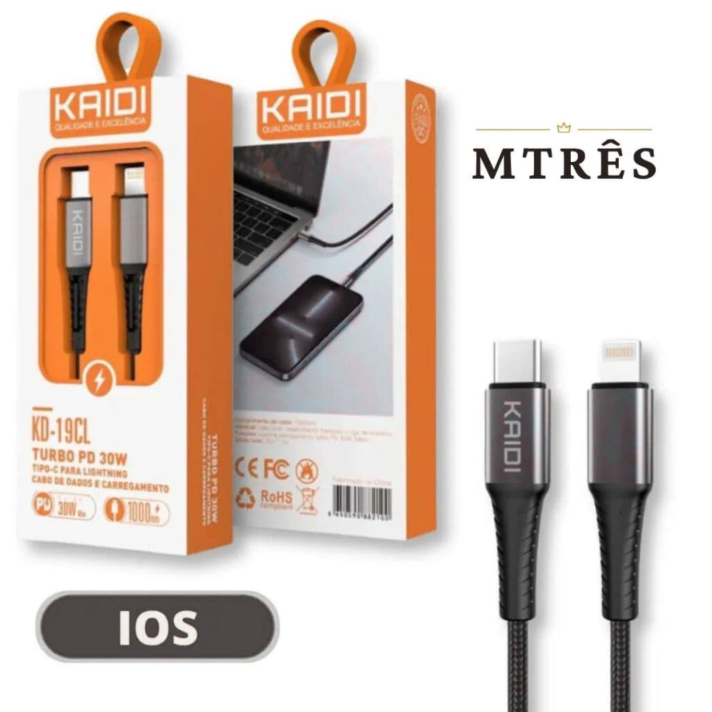 Cabo de Tecido Resistente Reforçado TipoC Lightning Carregamento Rápid0 Nylon Antiquebra Durável