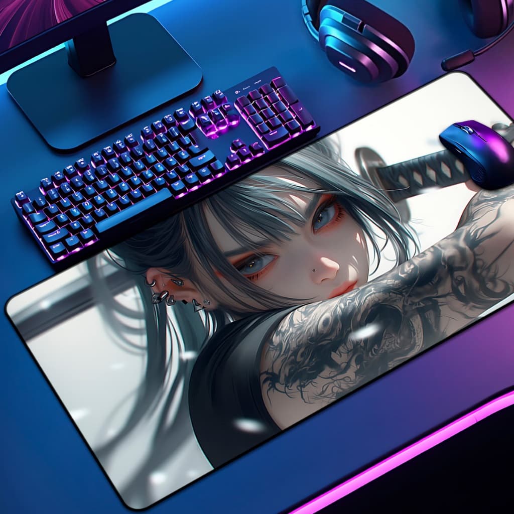 Mouse Pad Grande Artes Asiatico 65x30 70x35 80x35 90x40 90x50 120x60 Antiderrapante Borda Costurada