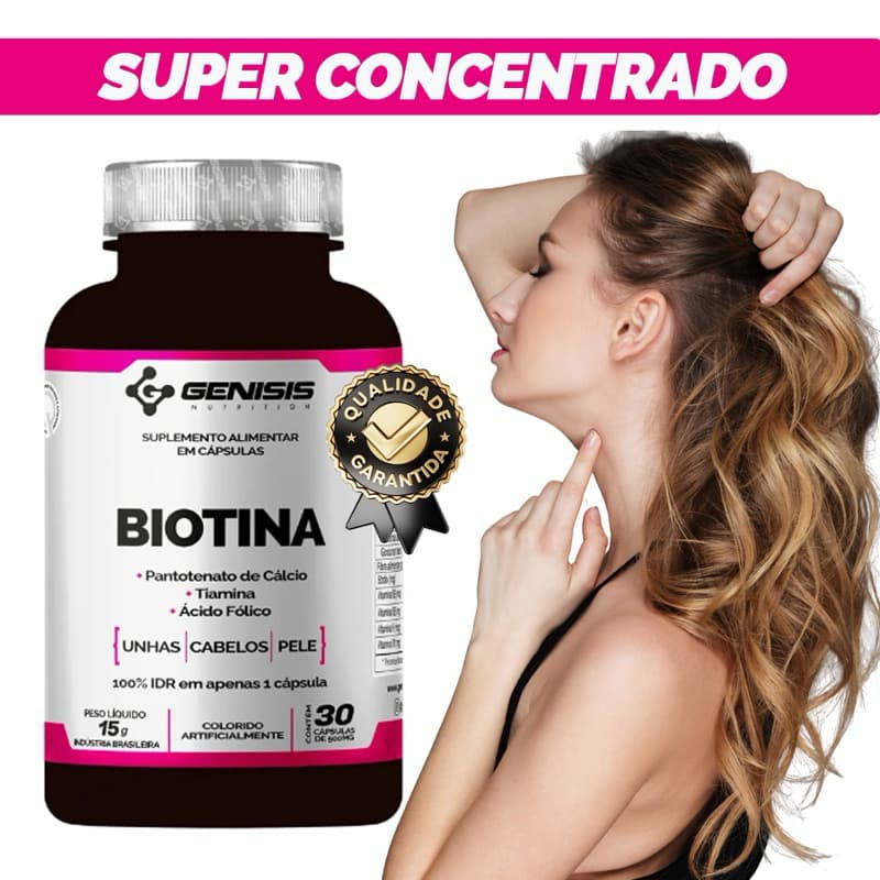 Biotina 10000mcg Alta Potência – Crescimento Acelerado de Cabelo e Unhas Nutrição Diária Qualidade Premium