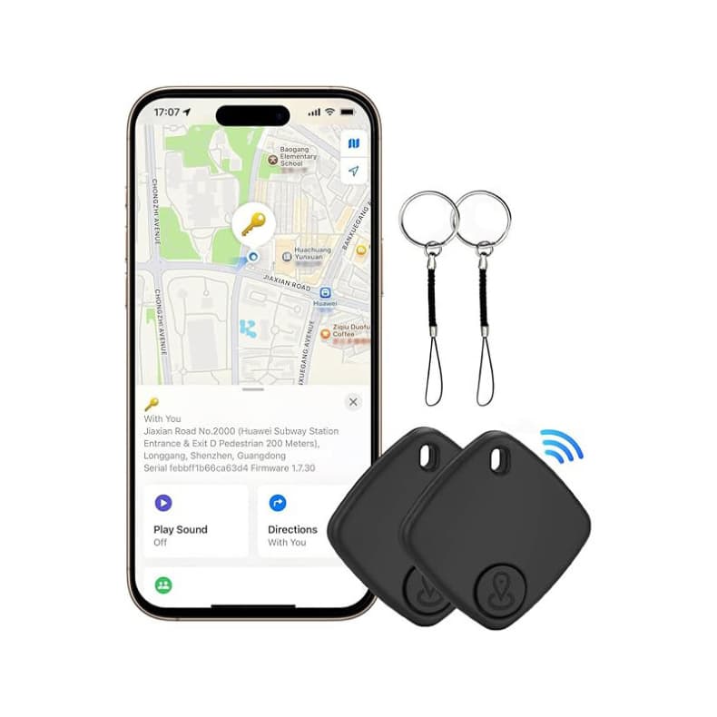 Smart Tag Rastreador GPS – Chaveiro Compatível com AirTag, iOS – Para Objetos & Animais