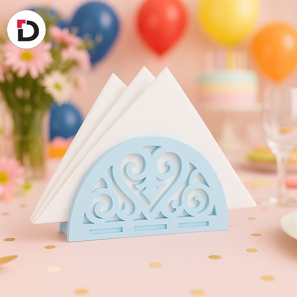 Kit Com  Porta Guardanapo ARABESCO em Mdf  Para Festa Evento Decoração Aniversário COR AZUL
