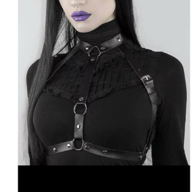 acessório catrina harness cinto estiloso gótico arreio arnês it girl k-pop