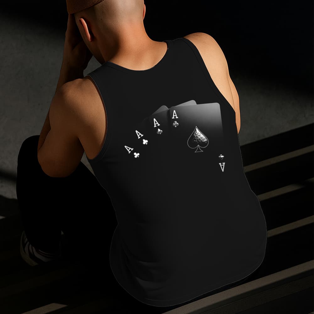 Camiseta Regata Masculina Estampada Cartas Invisíveis Algodão Estilo Conforto Diário Do Tamanho P GG
