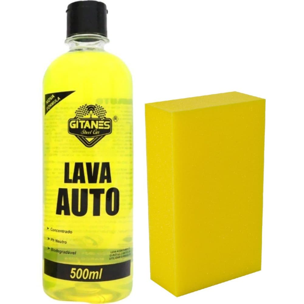 Shampoo Automotivo Concentrado Lava Auto 500ml com Esponja
