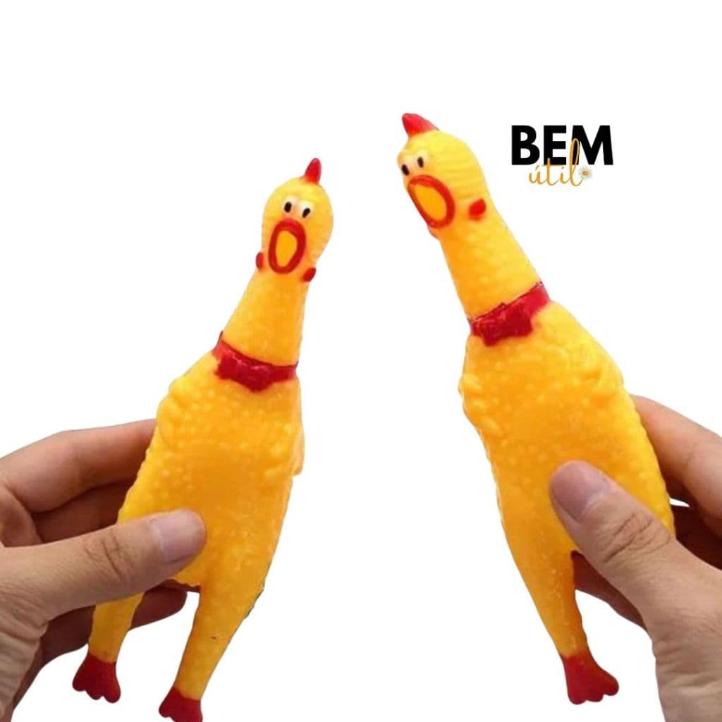 Brinquedo Galinha cm para Cães pequeno pet  apito frango amarelo TAMANHOS