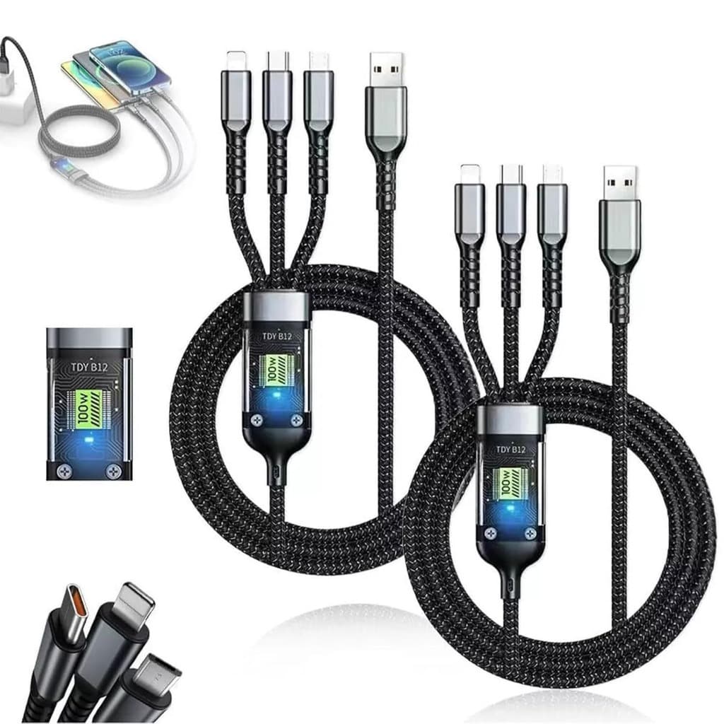 Cabo de Dados 3 em 1 Micro Usb V8/Tipo C/iPhone Carregador Original