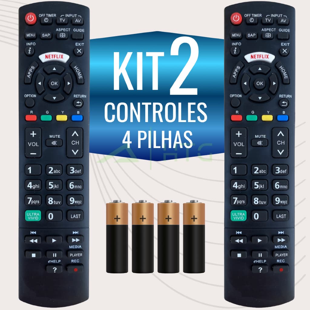 Kit Controle Remoto Para Tv Panasonic Smart Viera Tecla Netflix