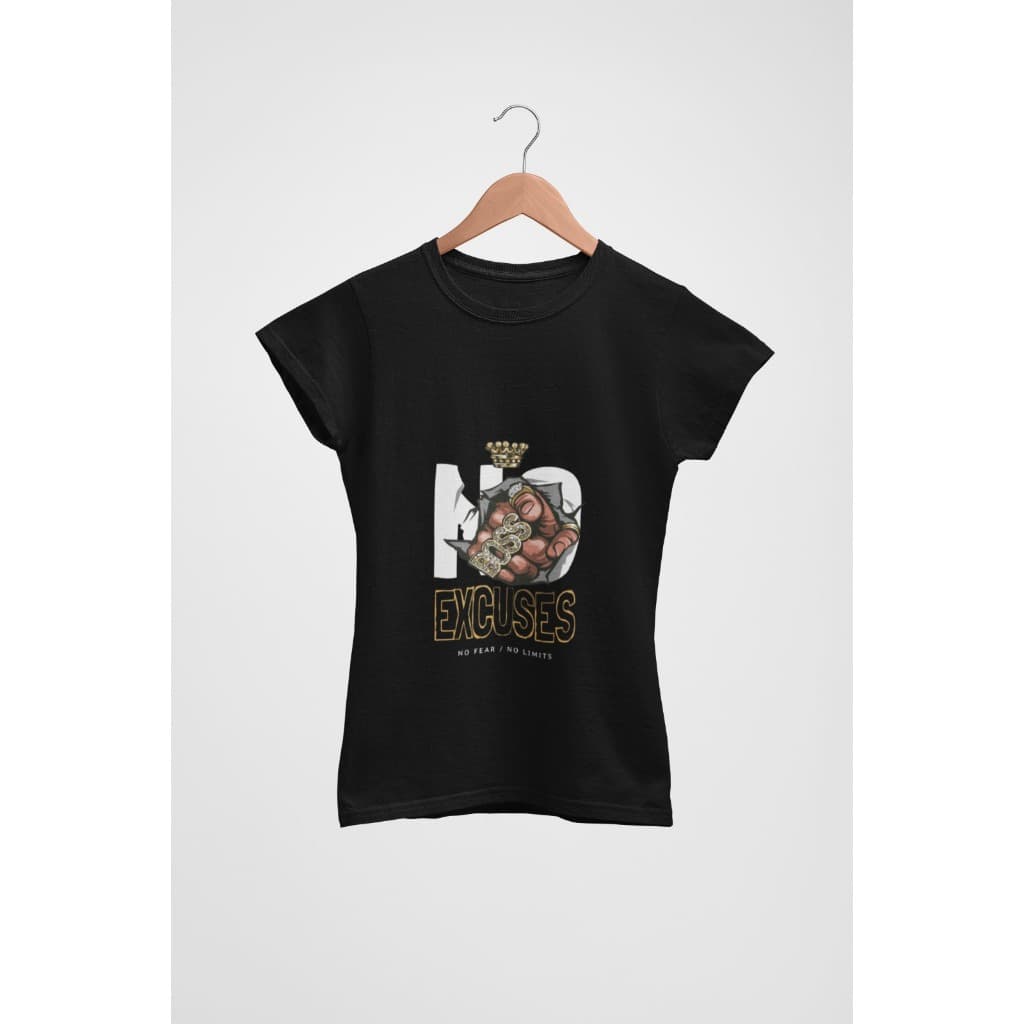 Baby Tee Feminina No Excuses – Estampa Motivacional