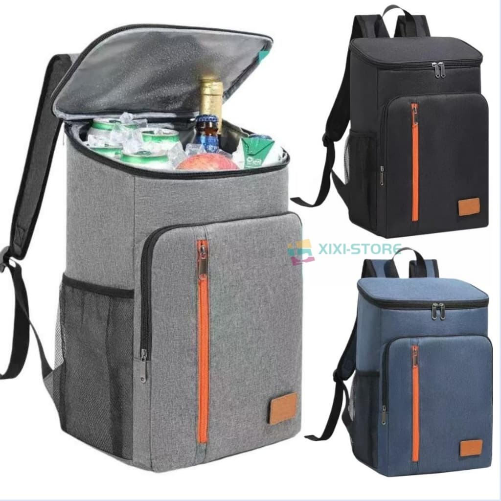 Mochila Térmica Grande Capacidade Cooler 18L Impermeável Com Zíper Duplo Quente e Frio