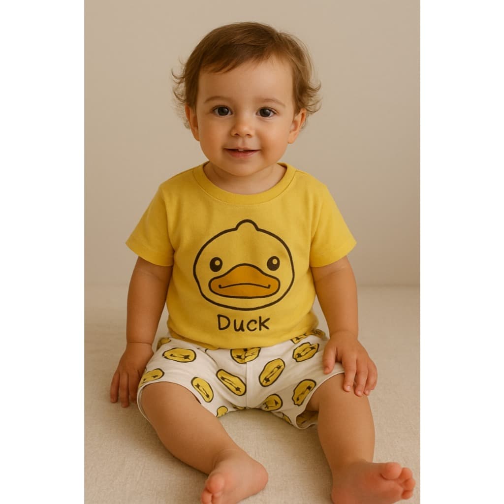 PIJAMA BEBE Conjunto Infantil Menino Diverso Camiseta e Bermuda (6-12 meses) IMPORTADO 100% ALGODAO