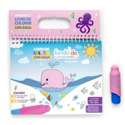 LIVRO DE COLORIR COM ÁGUA - FUNDO DO MAR