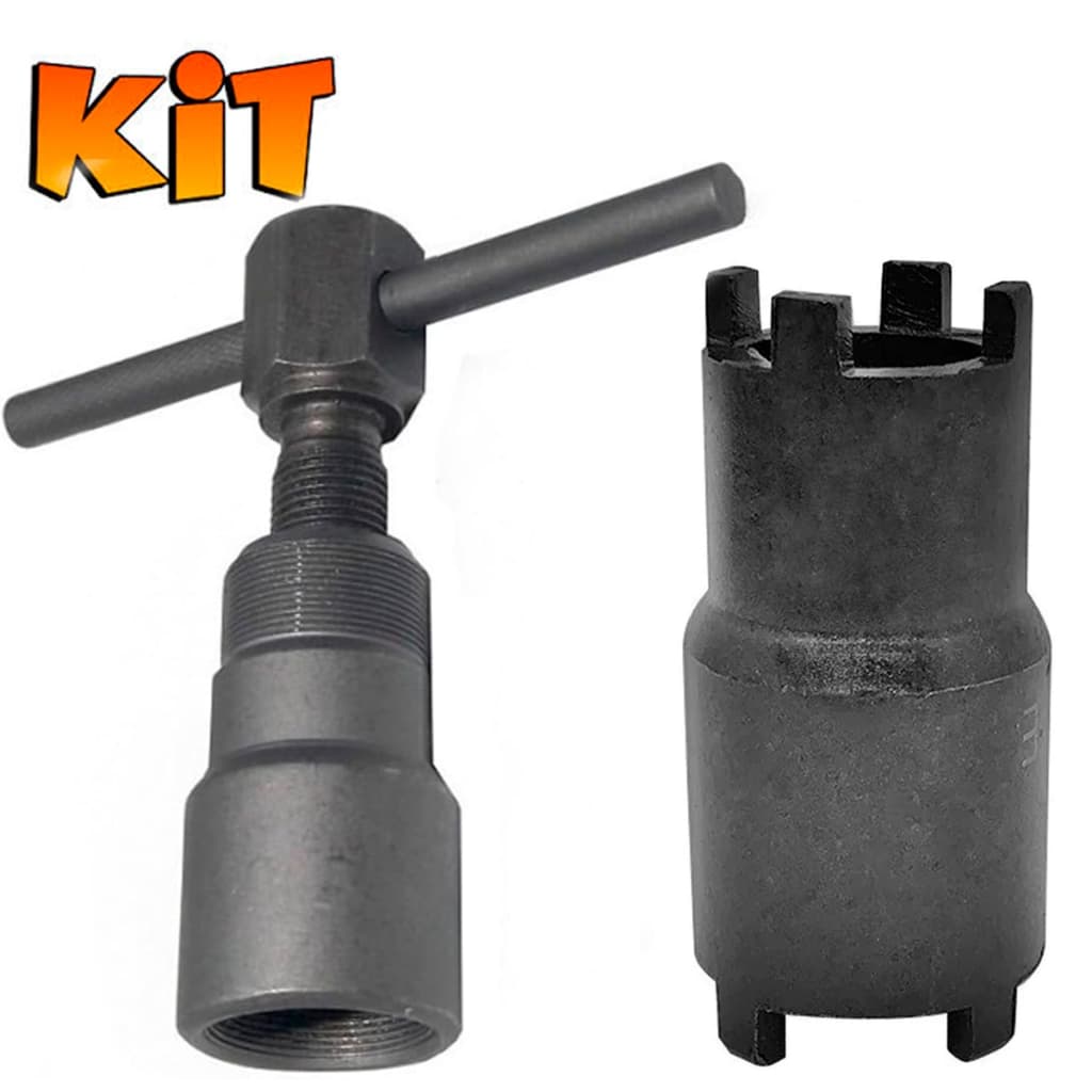 Kit Chave Extrator Volante Magneto  + Chave Castelo Dupla 20mm 24mm Titan 125 Fan 125 Titan 150