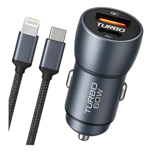 Kit carregador Veicular Turbo 60W IOS - CJ13-2/C-IOS - Agold