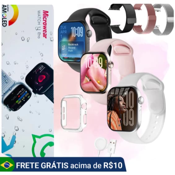 Relógio Smartwatch W11 Pro Microwear Responde Whatsapp Tela Amoled 46mm IP68 Serie 11