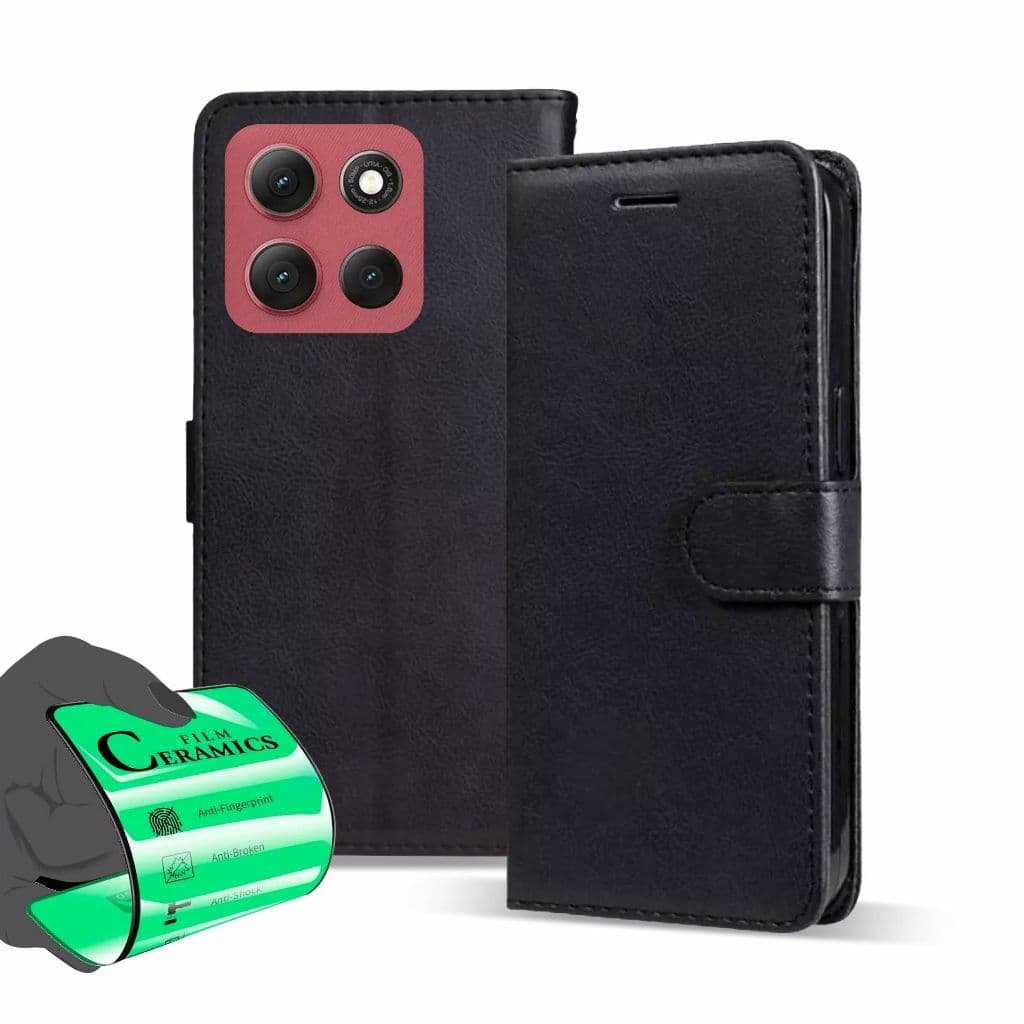 Capa Capinha Carteira Flip + Película Para Moto Edge 60 Fusion 5G