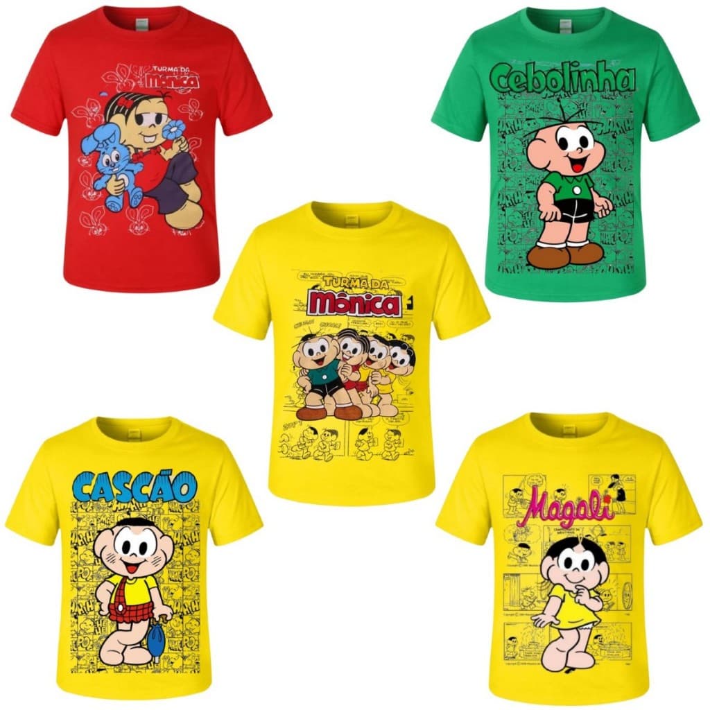 MONICA Magali - CAMISETA Fantasia Infantil Personagens Cebolinha Cascao