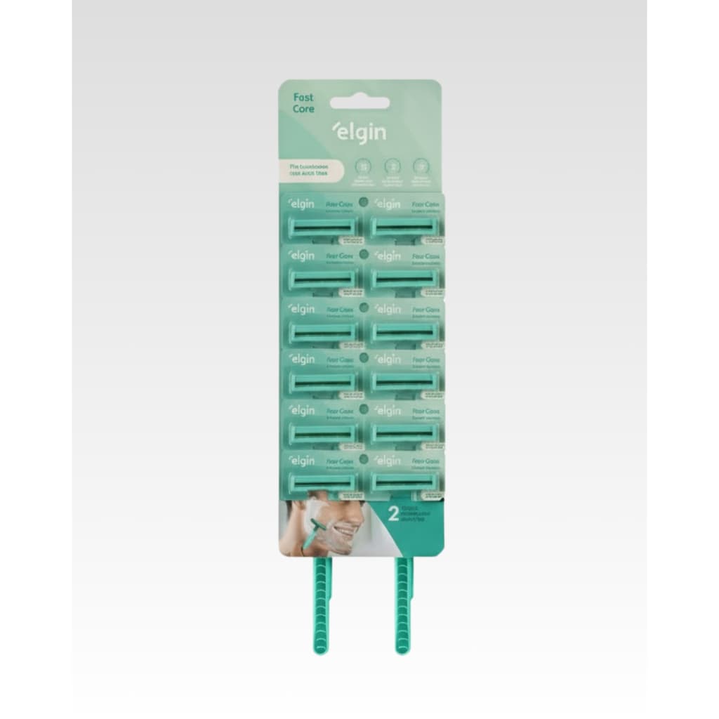 Barbeador Elgin Fast Care 2 Lâminas – Descartável, corte rente, confortável e ideal para uso diário (prestobarba)