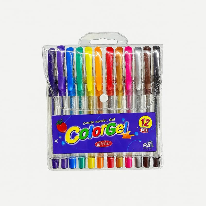 Kit Canetas de Gel 12 ou 24 Cores – Escrita Suave, Tinta Intensa e Secagem Rápida | Opções de Quantidade