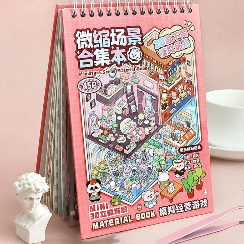 Caderno Adesivos 3d com 20 Cenários para Montar e Decorar.