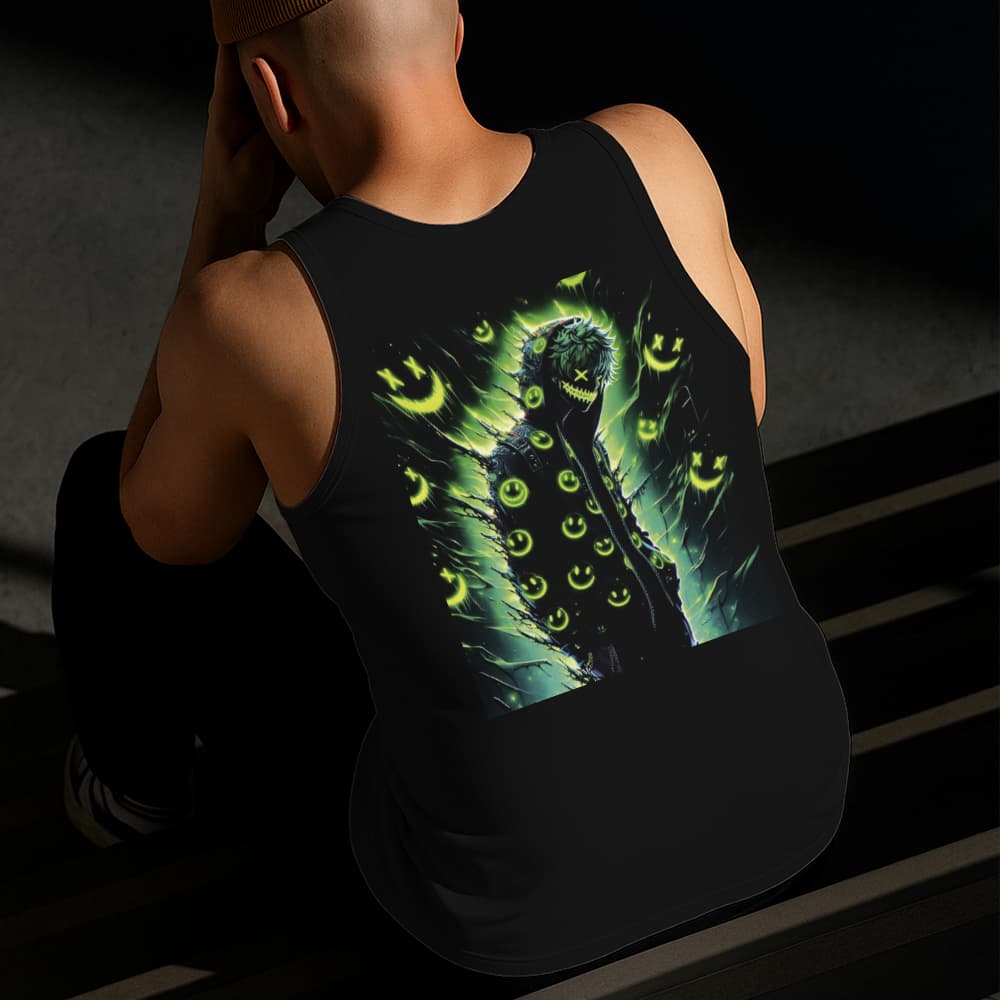 Camiseta Regata Masculina Estampada Menino Verde 100% Algodão Estilo Conforto Diário Do Tamanho P GG