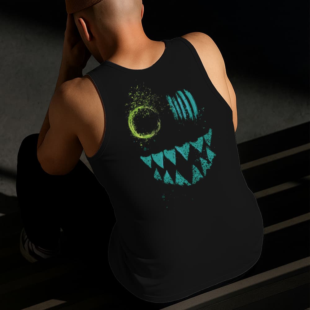 Camiseta Regata Masculina Estampada Sorriso Machucado Algodão Estilo Conforto Diário Do Tamanho P GG