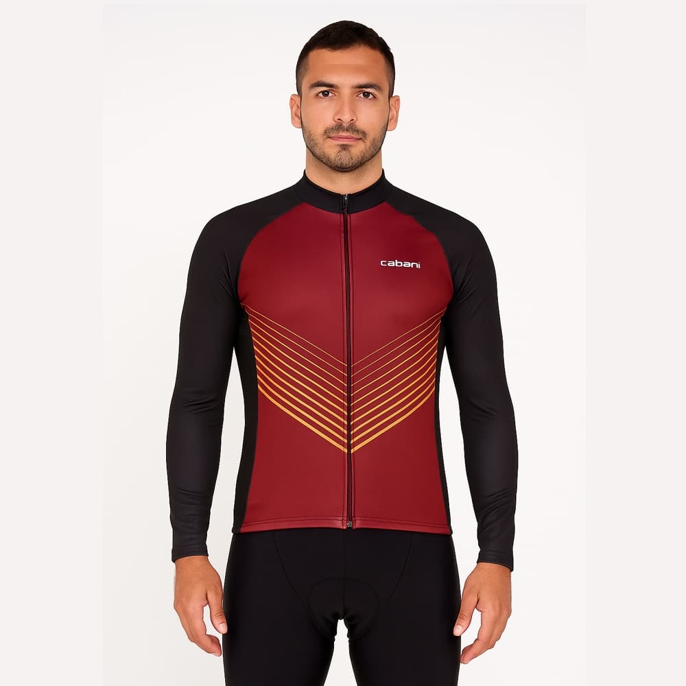 Camisa Ciclismo Masculina - Manga Longa Blood Vinho