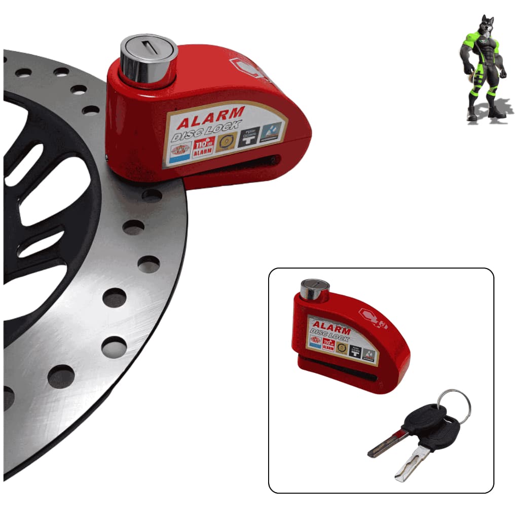 Trava Cadeado De Freio Disco Com Alarme Sonoro Para Moto