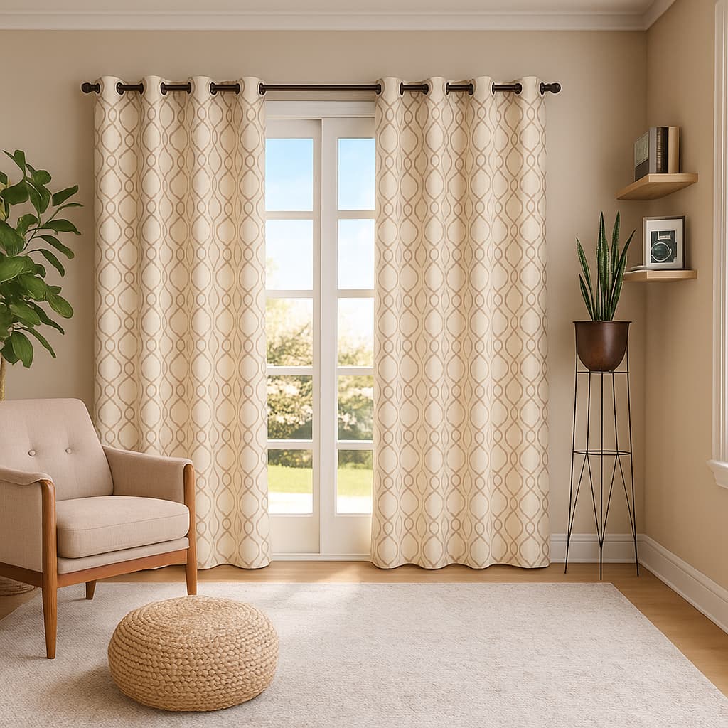 Cortina Rústica Capri Estampada 2,70 X 2,30