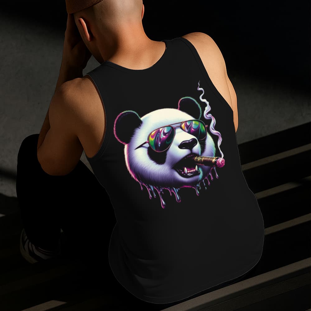Camiseta Regata Masculina Estampada Panda Xaruto 100% Algodão Estilo Conforto Diário Do Tamanho P ao GG