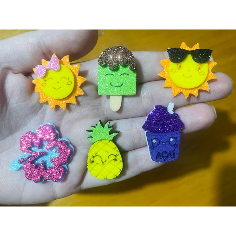 kit verão para laços pet sol sorvetes abacaxi (apliques em Eva)