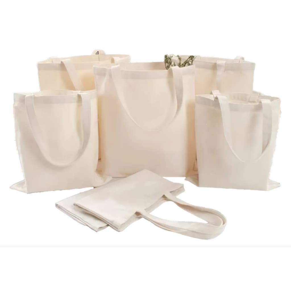 ECOBAG BOLSA ECOLOGICA  100% ALGODÃO CRÚ 5 BOLSAS 30x35 cm
