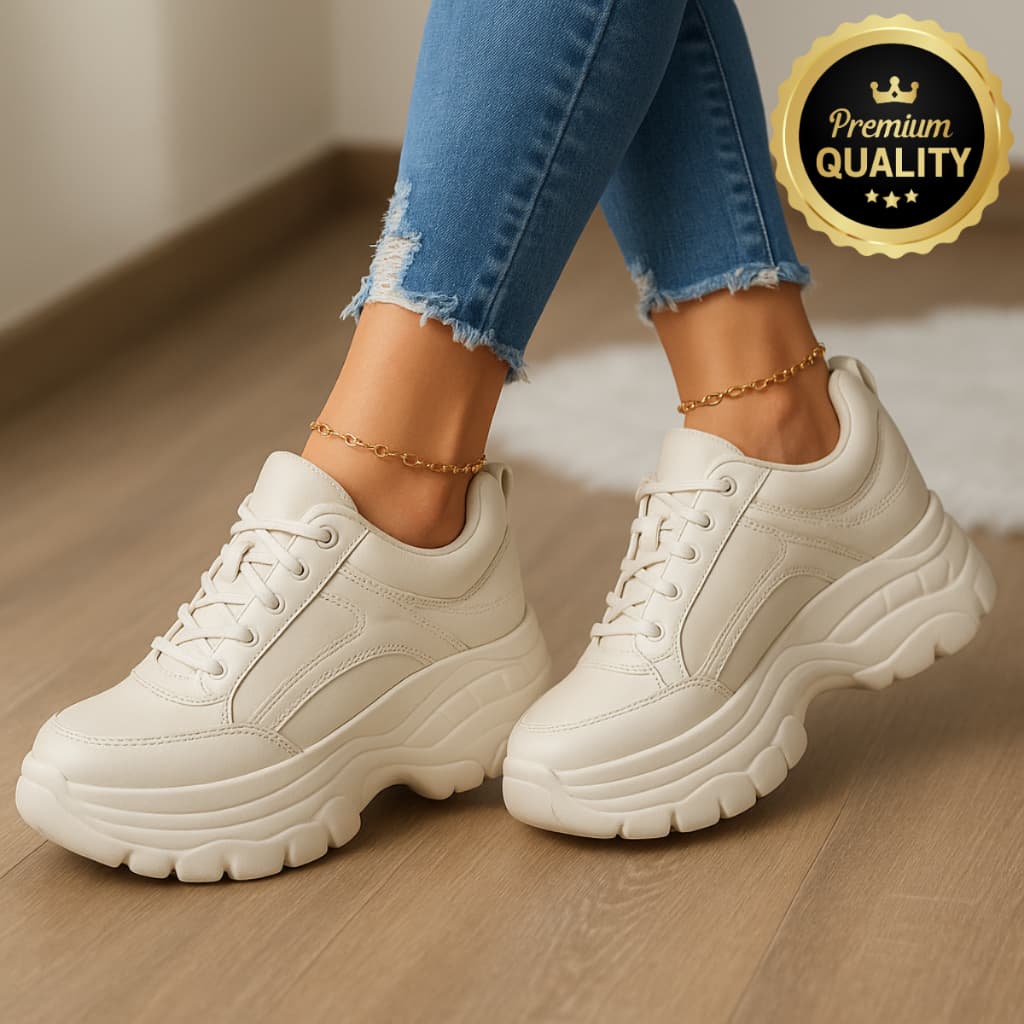 Tênis Feminino Buffalo Plataforma Alta Trendy Moderno e Confortável