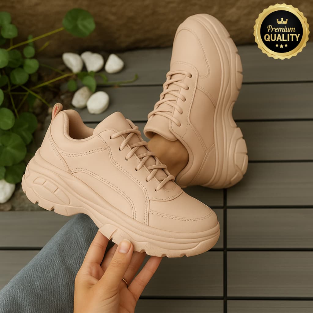 Tênis Plataforma Feminino Buffalo Estilo Street Fashion Confortável