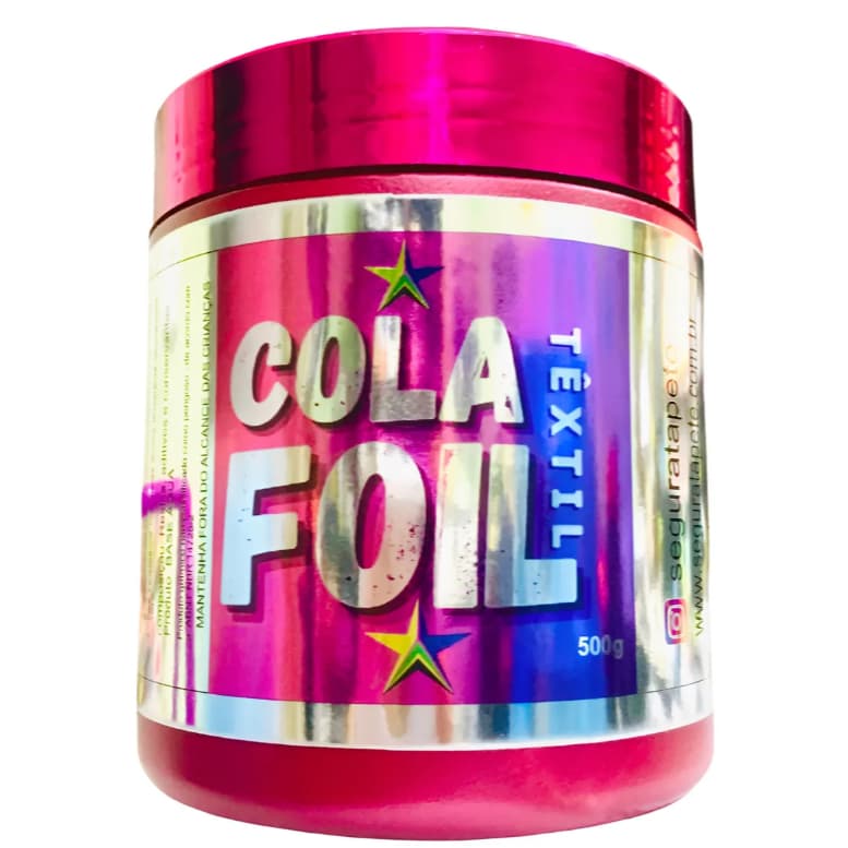 Cola Foil Kit Completo Pote 500 Gramas+ Foil Our0 + Foil Prata