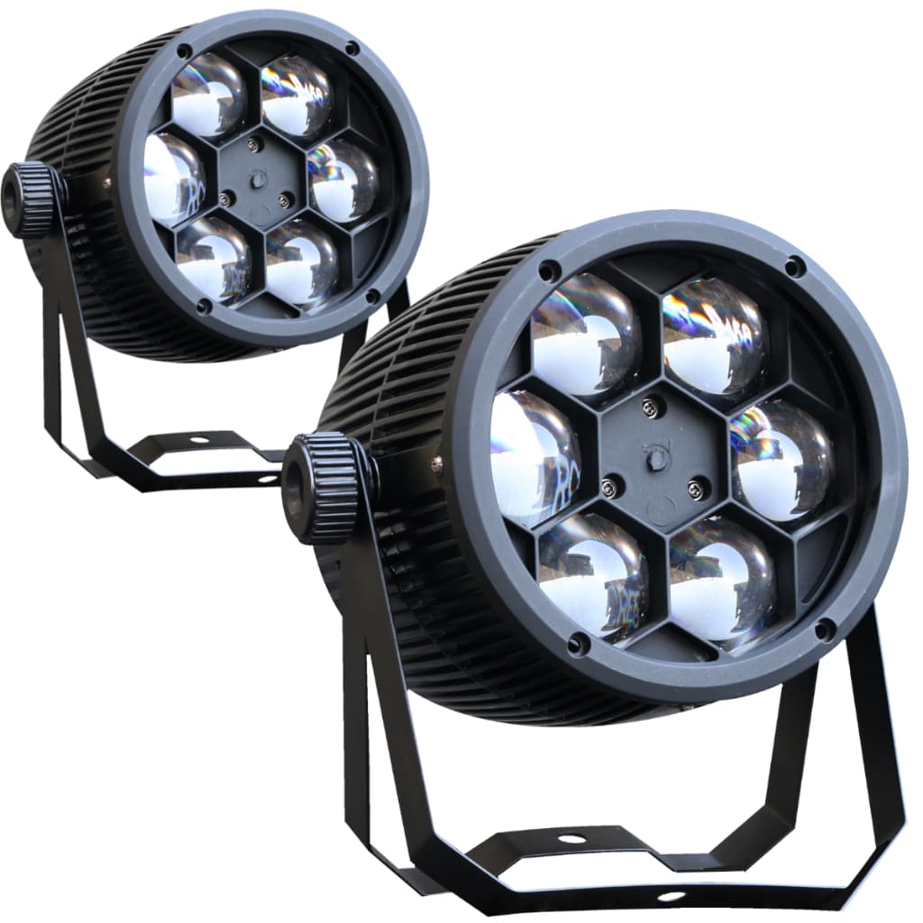 Kit 2 Luz De Palco Projetor Beam Bee Eye 6 Leds 12w Rgbw Quadriled 72w Automatico Ritmico Dmx Profissional 127/220V