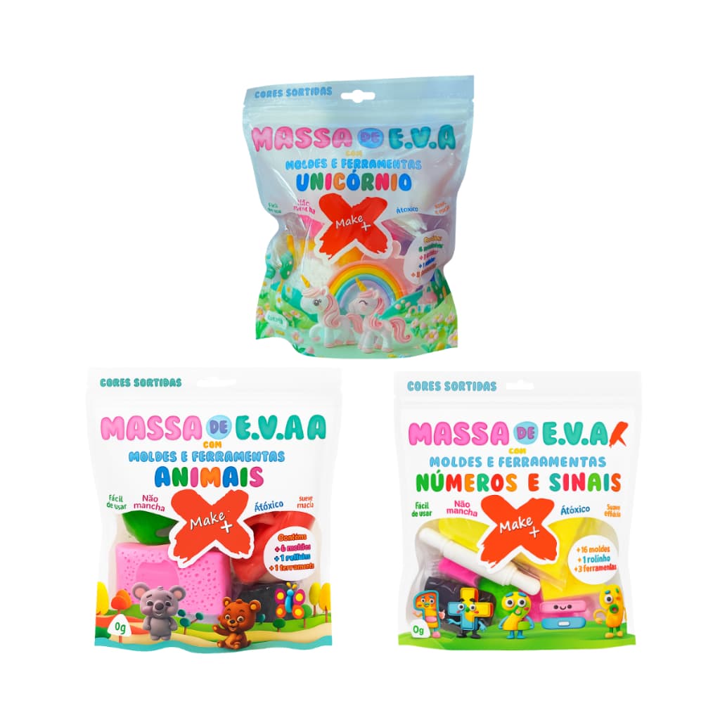Massa de EVA Criativa Animais 60g com 6 Cores no Pote – Massinha Infantil, Slime EVA, Brinquedo Sensorial Educativo
